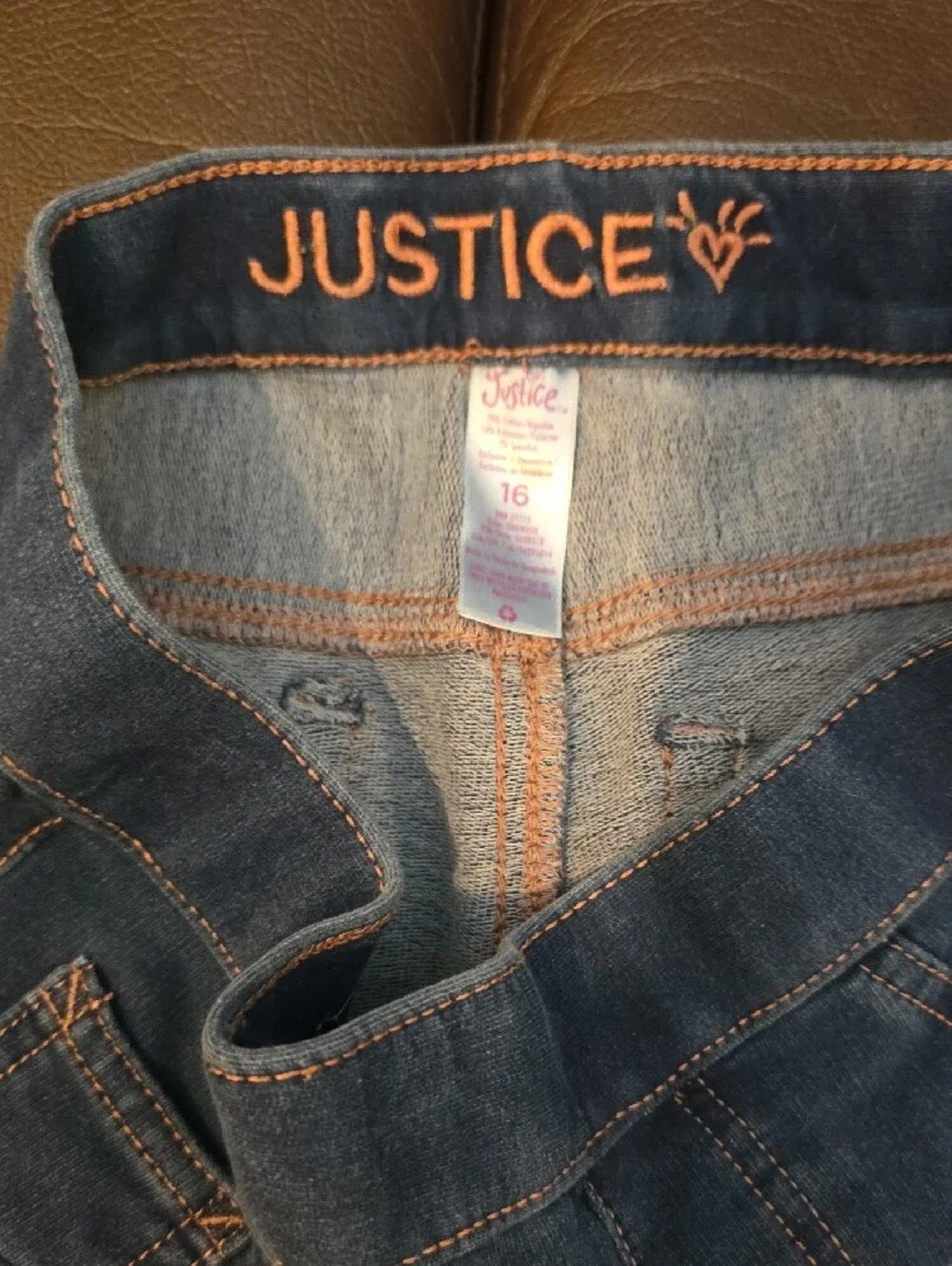 Justice Girls Navy Blue Pull-On Jeggings